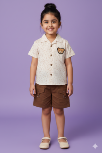 Little Explorer Bear Shirt & Shorts Set