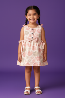 Blush Blossom Sleeveless Floral Frock